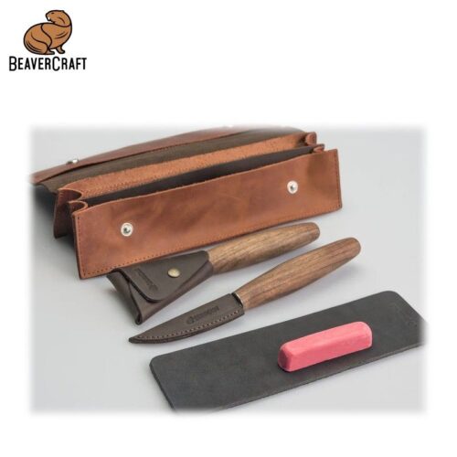 Луксозен комплект за дърворезба с орехови дръжки / BeaverCraft S01X Brown / 4