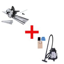 Промо Пакет! Ръчен потапящ циркуляр Scheppach TAS55-BE + Прахосмукачка Scheppach WDV20-BE
