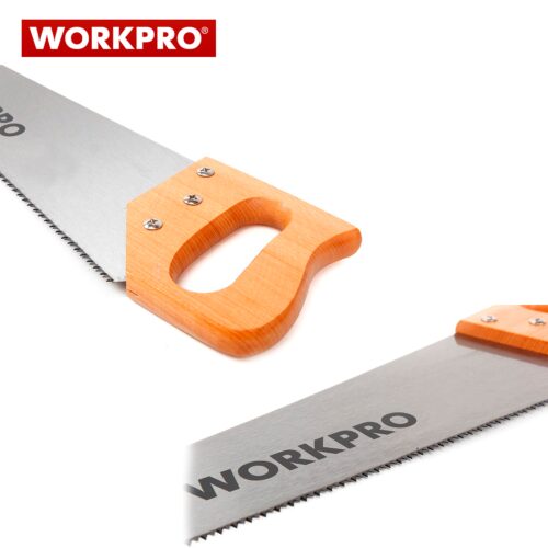 Ръчен трион с дървена дръжка 450мм / Workpro W016012 / 2