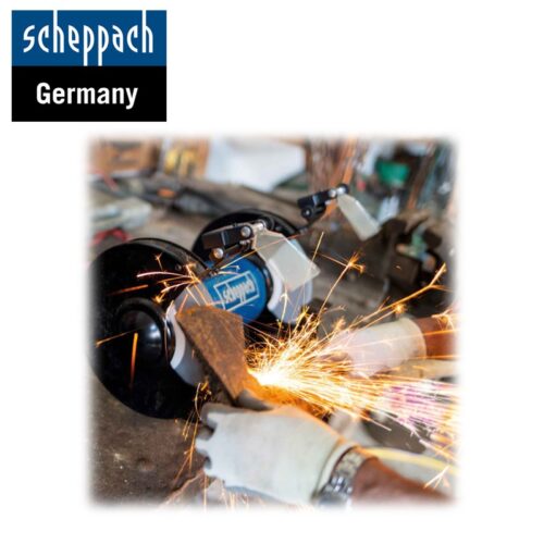 Шмиргел с LED работна лампа Scheppach SM200L / 5903109901 / 2