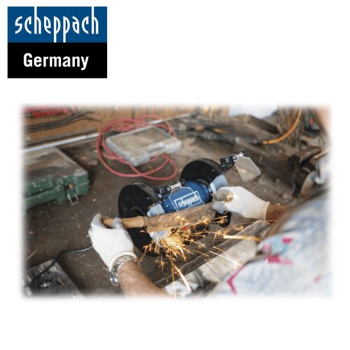Шмиргел с LED работна лампа Scheppach SM200L / 5903109901 / 3