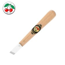 Скосен нож за дърворезба / Кос нож за резба с кожен препазител на острието / Kirschen 3354100 /