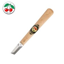 Скосен нож за дърворезба / Кос нож за резба с кожен препазител на острието / Kirschen 3361100 /