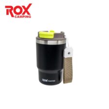 Термочаша за кафе със сламка 0.48 л - черна / ROX 153CAMP0193 /