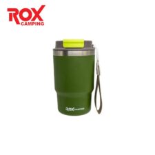 Термочаша за кафе със сламка 0.45 л - зелена / ROX 153CAMP0194 /