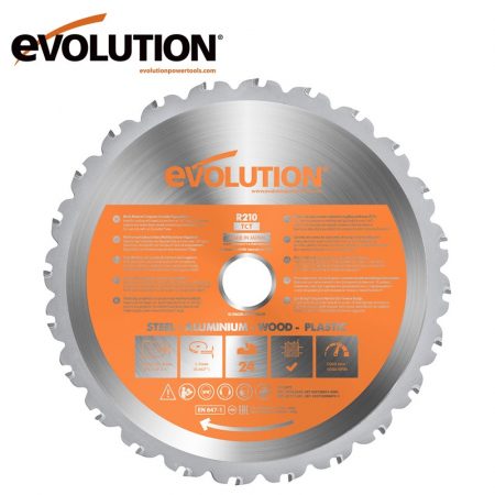 Универсален диск за циркуляр 210мм, 24 зъба / Evolution R210TCT-24MS-1083 / - Image 1