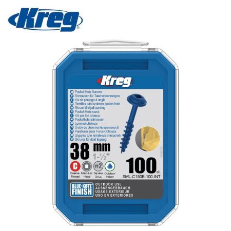 Винтове за дърво Kreg 38 мм, Blue-Kote покритие, комплект 100бр. / Kreg SML-C150B-100 / - Image 1
