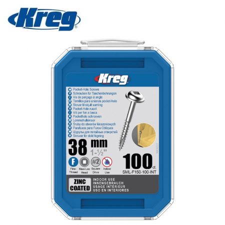 Винтове за дърво Kreg 38 мм, поцинковани комплект, фина резба 100бр. / Kreg SML-F150-100 / - Image 1