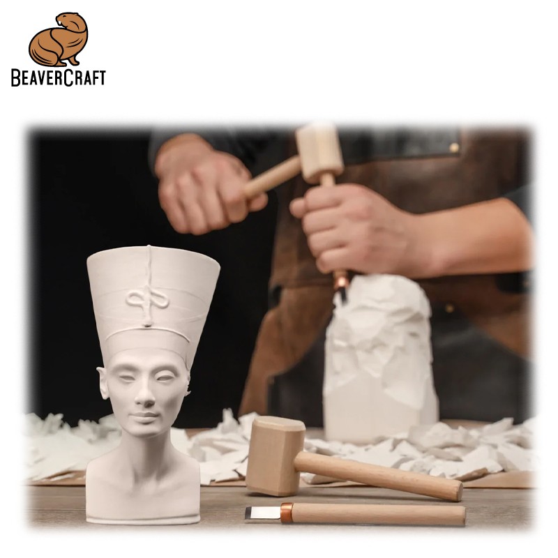 zagotovka-za-drvorezba-s-chuk-i-dleto-nefertiti-beavercraft-nefertiti Заготовка за дърворезба с чук и длето “Нефертити“ / BeaverCraft Nefertiti / - Image 2