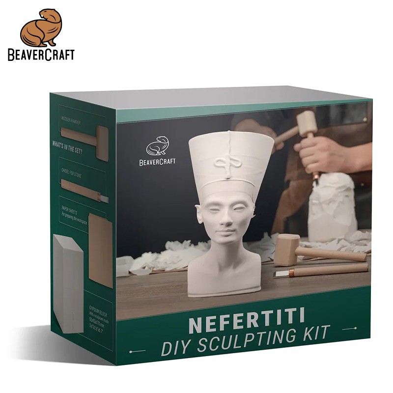 zagotovka-za-drvorezba-s-chuk-i-dleto-nefertiti-beavercraft-nefertiti Заготовка за дърворезба с чук и длето “Нефертити“ / BeaverCraft Nefertiti / - Image 1